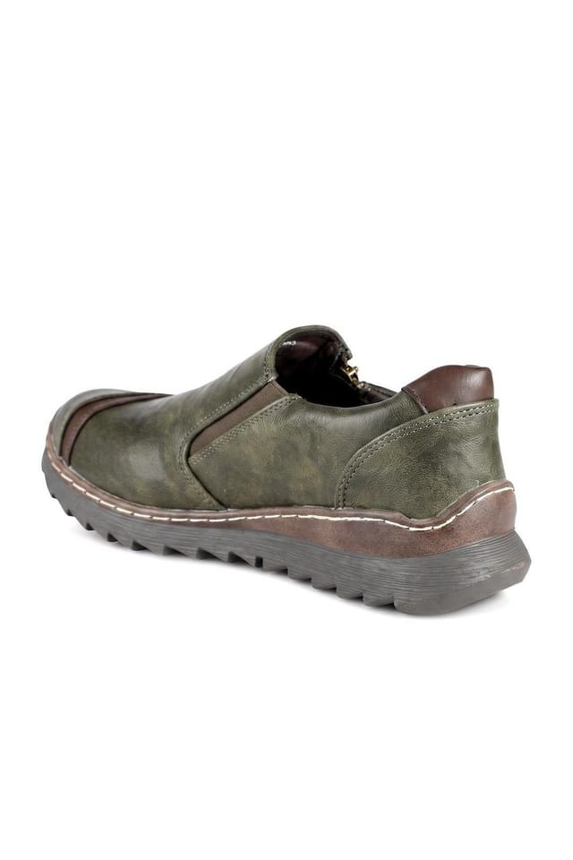 Pavers Pavers Women's Zip Up Platform Heel Shoes in Khaki - 3