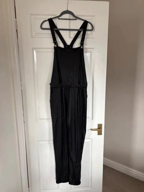 ASOS Black Leather Dungarees
