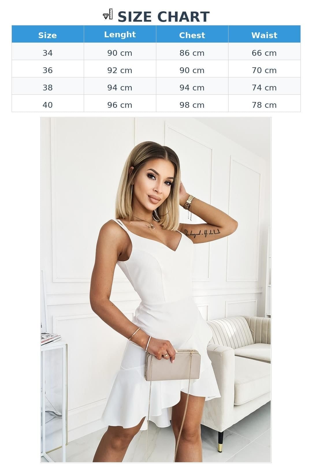 Love Lace Love Lace Women's Spring Evening Dress with Flounced Back Hem in White - 4