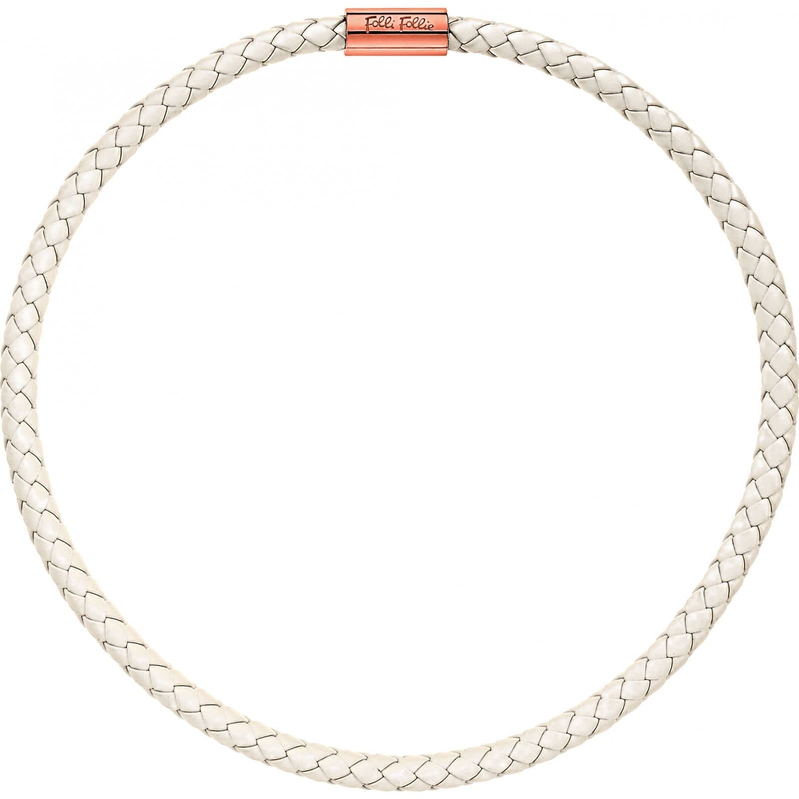 Folli Follie Folli Follie White Braided Leather Necklace