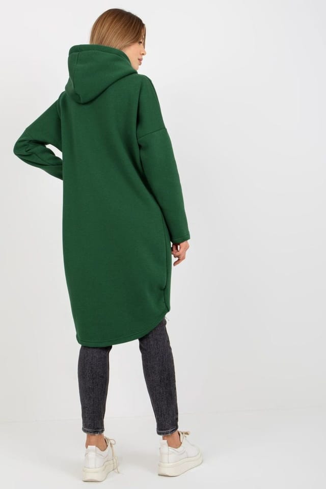 Love Lace Love Lace Women's Zipped Hooded Sweatshirt with Side Pockets in Green - 3