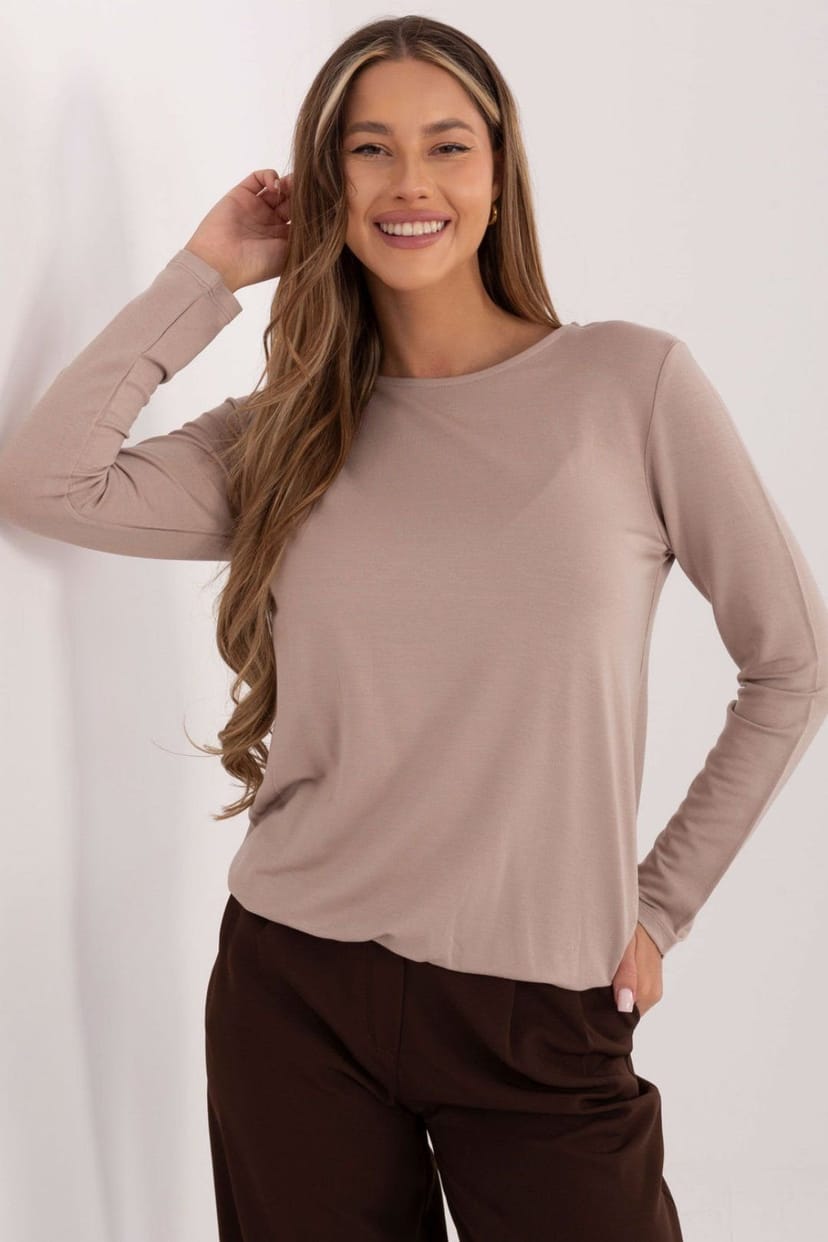 Love Lace Love Lace Women's Everyday Micro Modal Long Sleeve Blouse in Beige - 1