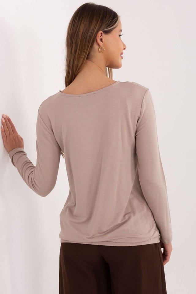 Love Lace Love Lace Women's Everyday Micro Modal Long Sleeve Blouse in Beige - 3