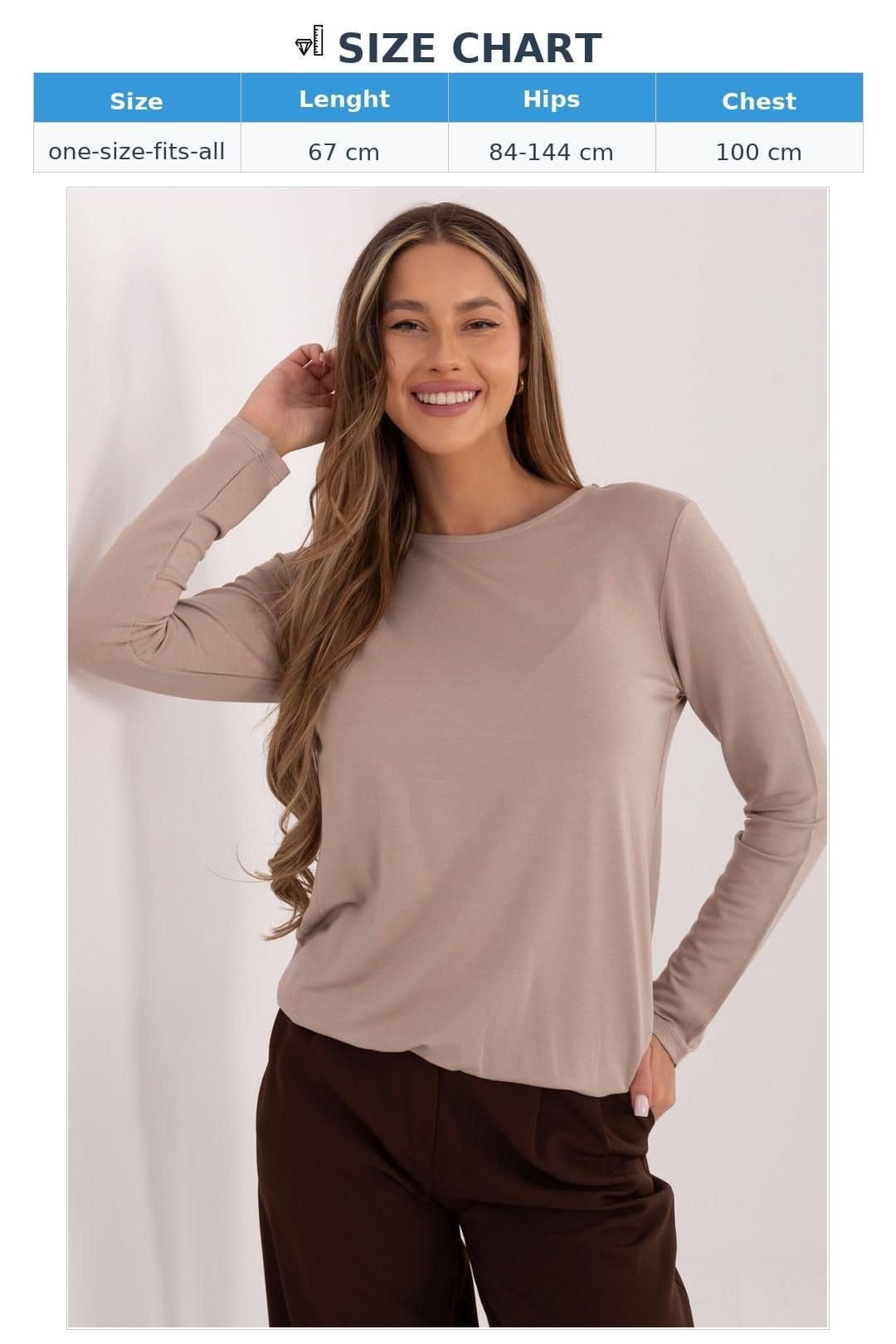 Love Lace Love Lace Women's Everyday Micro Modal Long Sleeve Blouse in Beige - 4