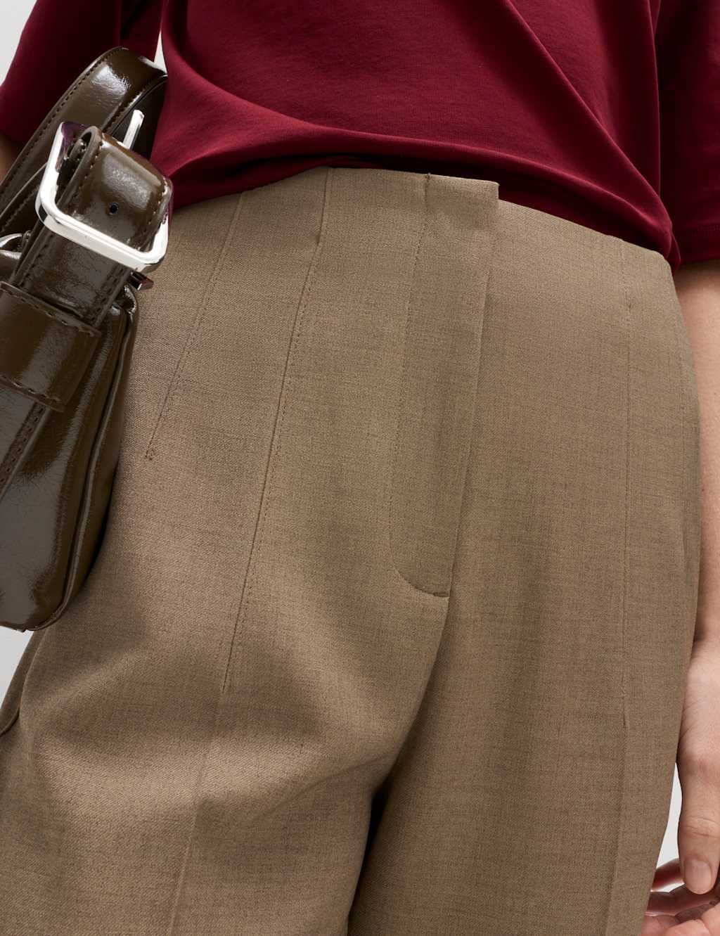 Marks & Spencer M&S Tapered Ankle Grazer Trousers Stone - 2