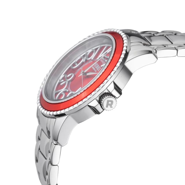 Rebel Rebel Men's Williamsburg Red Dial Stainless Steel Watch - 3