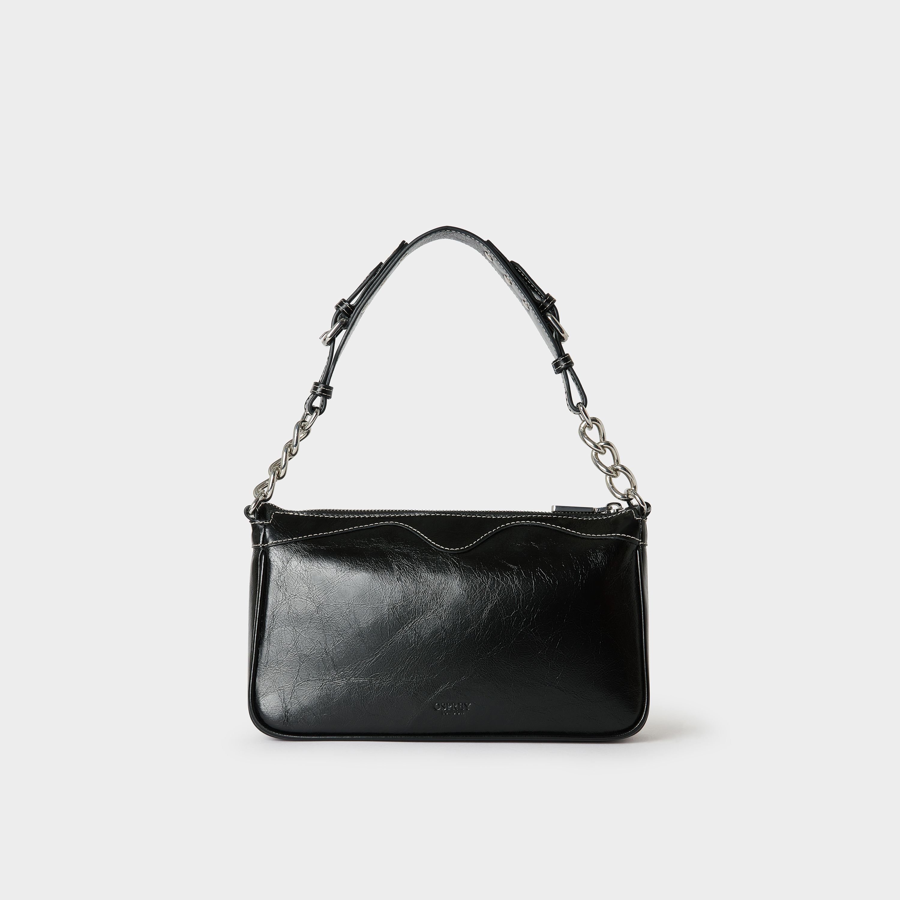 OSPREY LONDON OSPREY LONDON Women's The Cali Leather Shoulder Bag in Black - 4