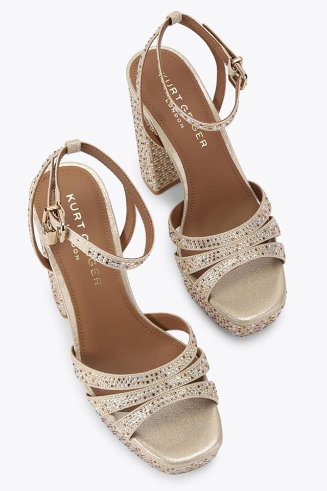Kurt Geiger London Kurt Geiger London Women's 'Brixton Platform' Fabric Heels in Gold - 2