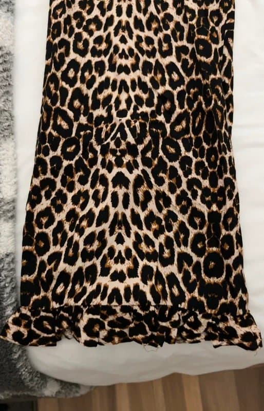 ASOS Design Tall Leopard print wide leg trousers