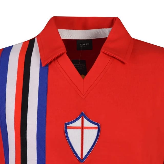 Sampdoria Sampdoria Men's Mens Retro 1982 Away 3rd Football Shirt in Red - 2