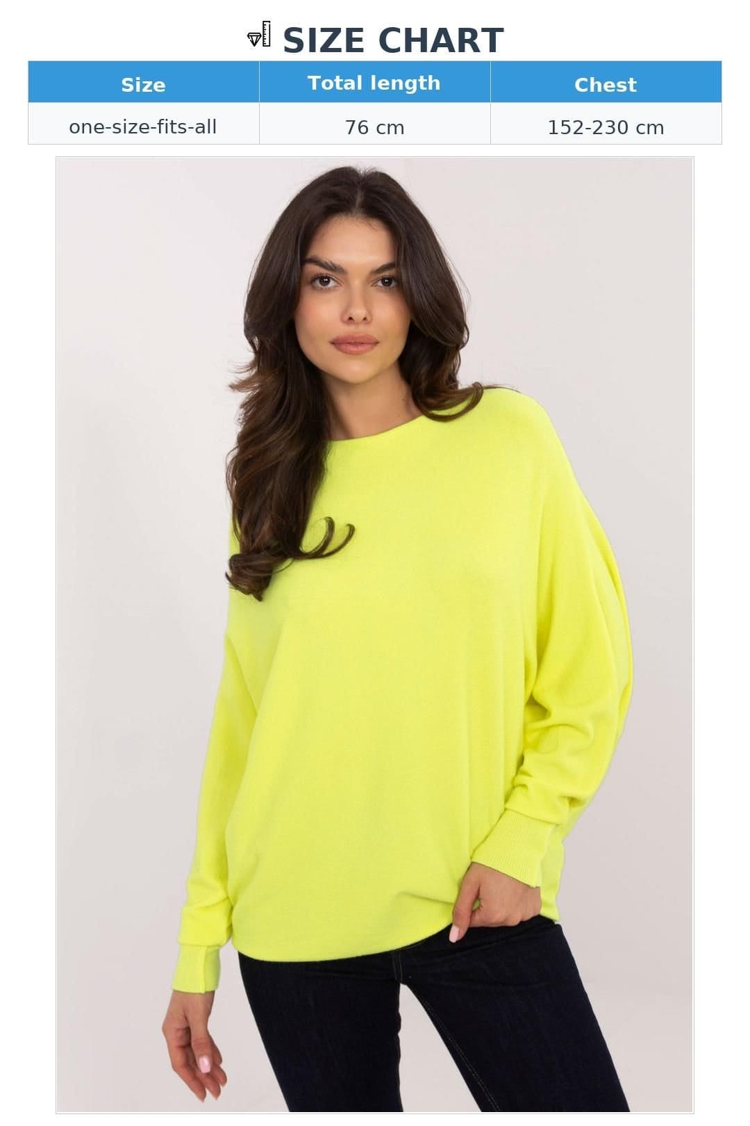 Love Lace Love Lace Women's Oversized Boat Neck Casual Sweater in Lime - 4