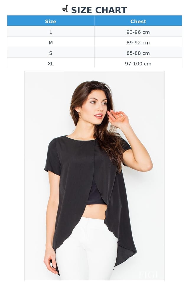Love Lace Love Lace Women's Short Sleeve Wrap Blouse with Belly Reveal in Black - 2
