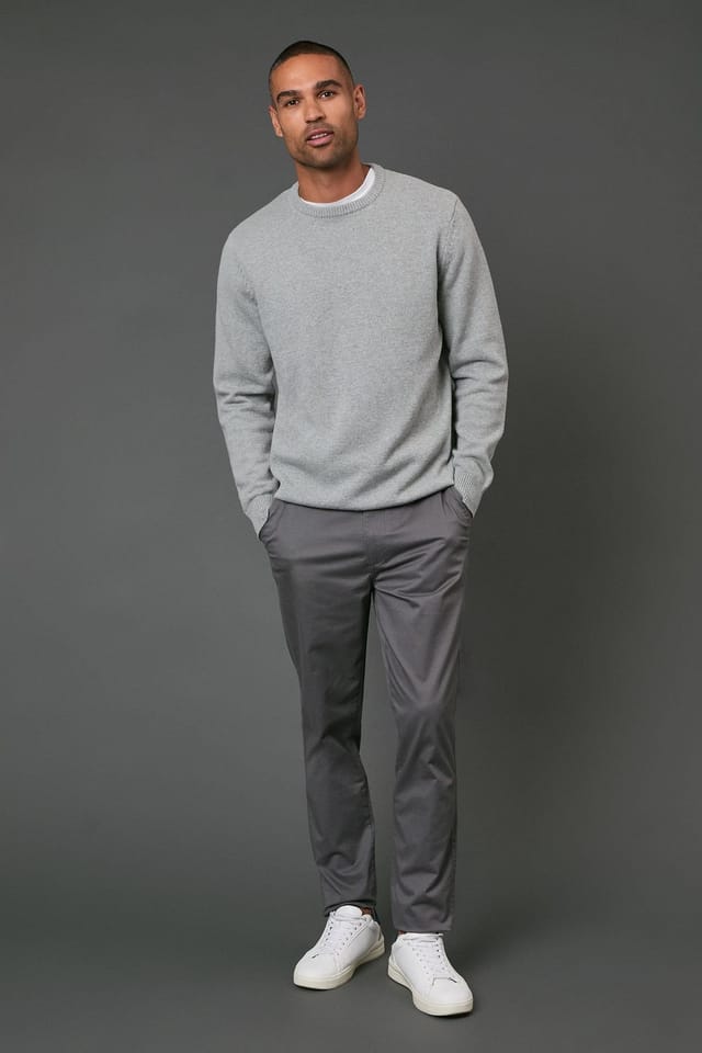 Maine Maine Men's Grey Premium Slim Fit Chino Trouser - 2