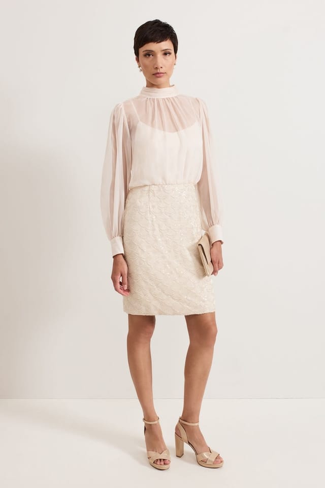 Phase Eight Phase Eight Women's Amina Sequin Dress in Off-White - 3