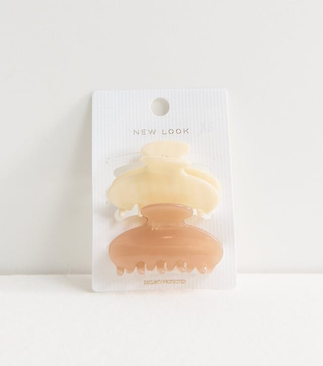 New Look Pack of 2 Cream Curved Hair Claw Clips New Look - 2