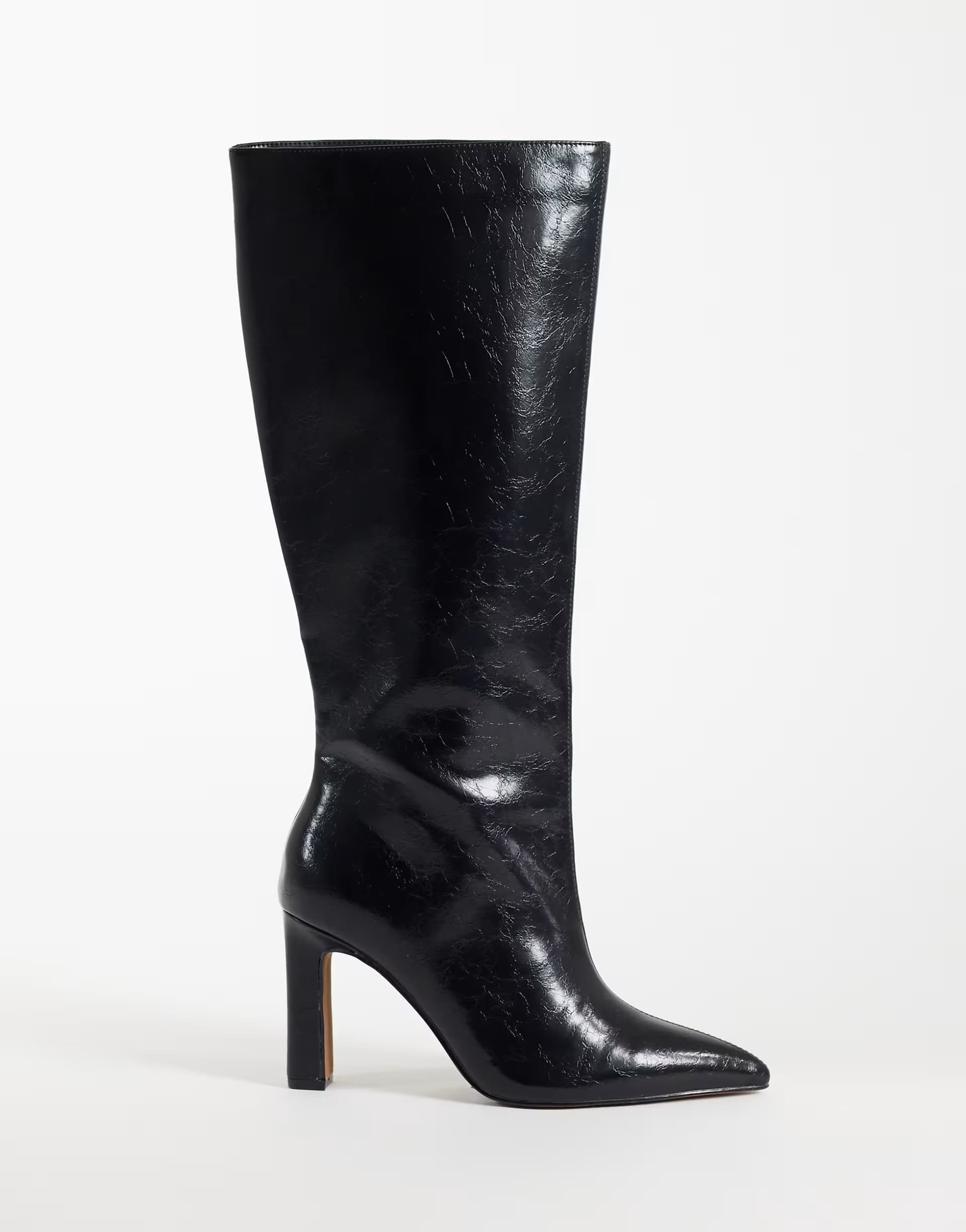 ASOS ASOS Black Patent Leather Heeled Knee Boots