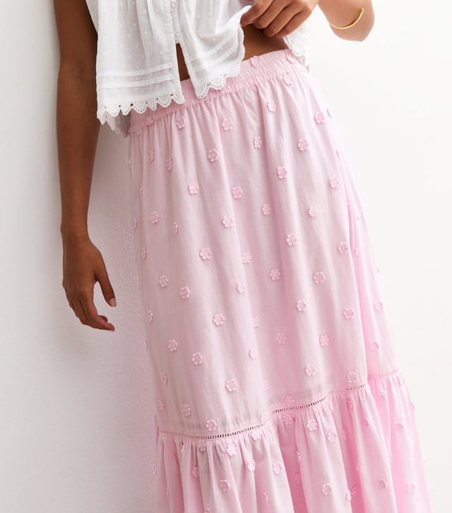 New Look Women's Pink Floral Embroidered Midi Skirt New Look - 2