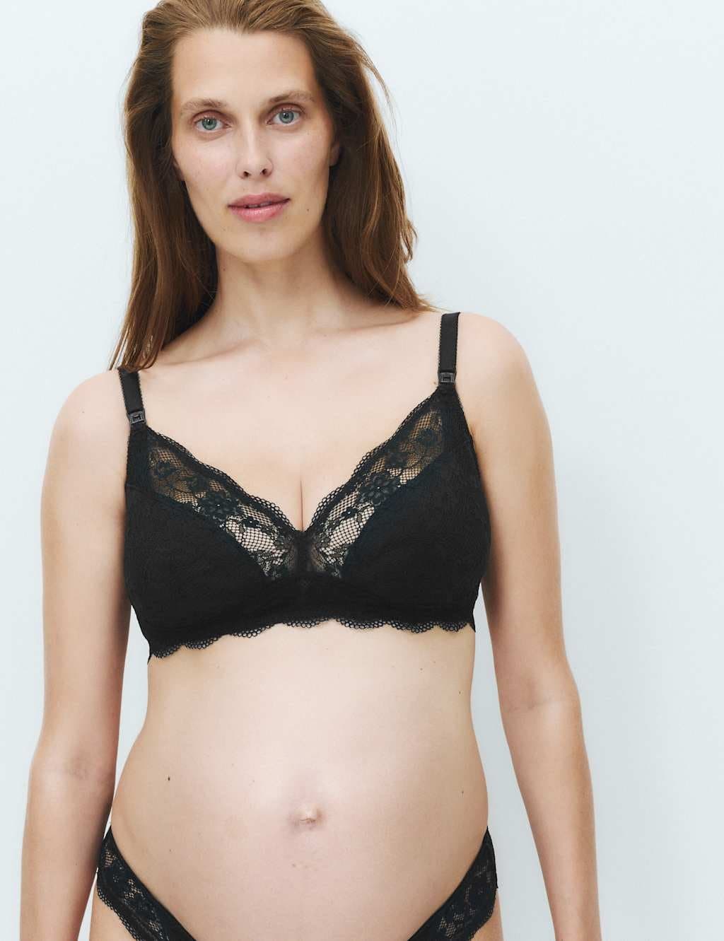 Marks & Spencer M&S Jasmine Lace Non Wired Maternity Nursing Bra B-H Black