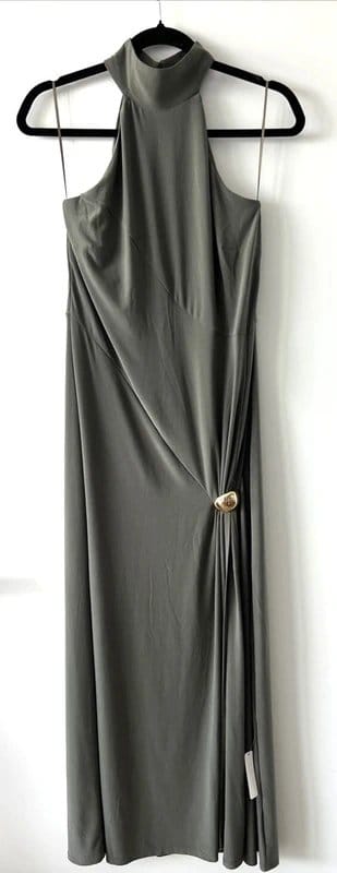 New look - halter-neck party dress - size 12 - green
