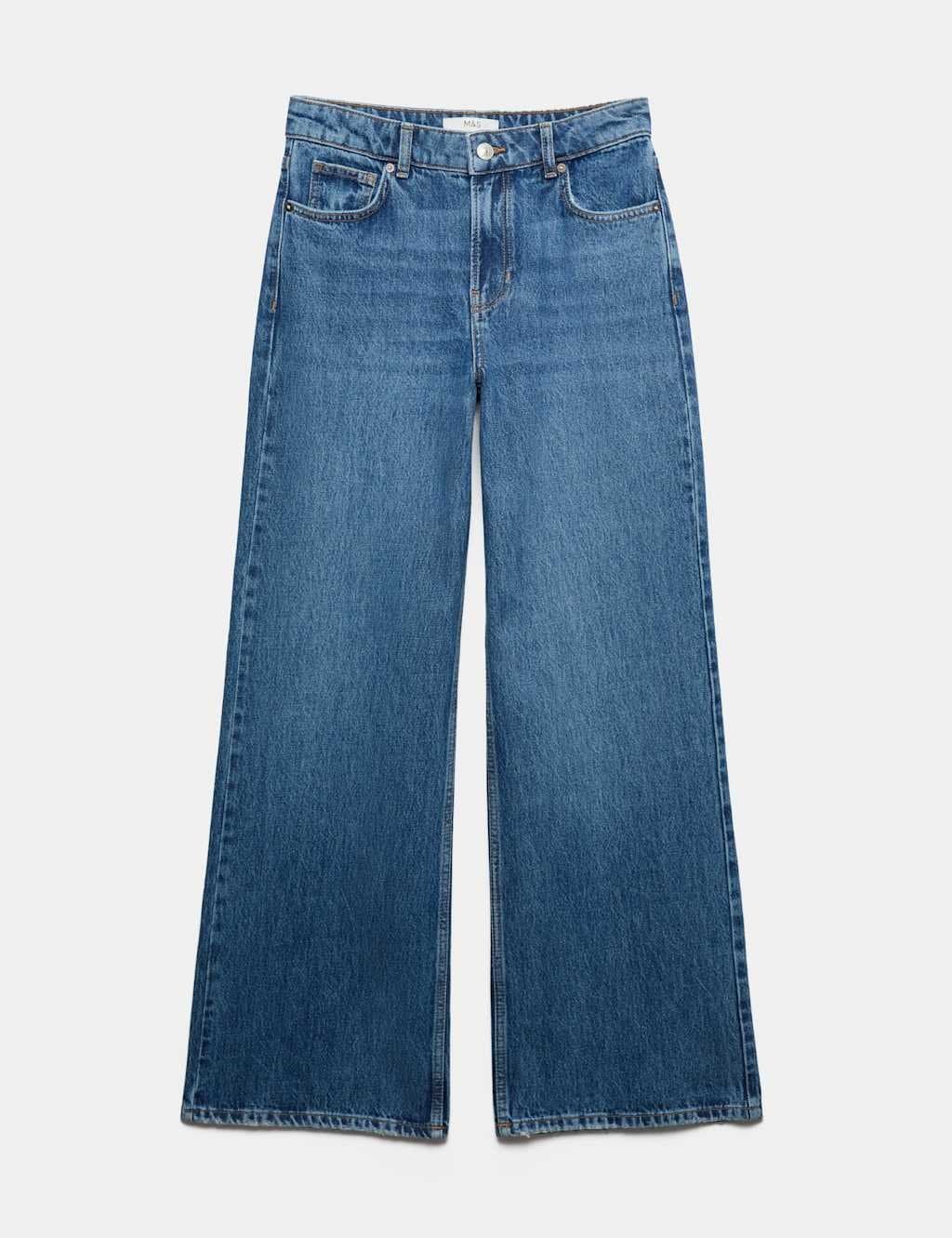 Marks & Spencer M&S Low Rise Wide Leg Jeans Medium Indigo