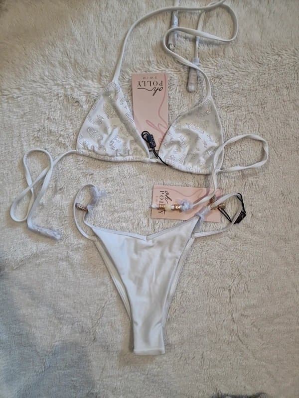 Oh Polly Embellished white bikini