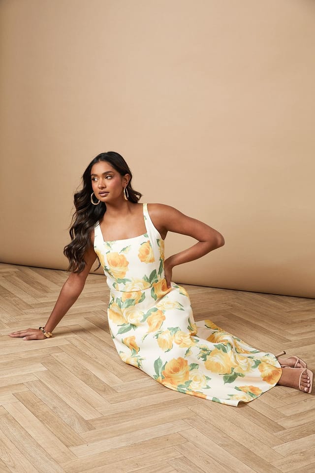 Oasis Oasis Women's Floral Square Neck Maxi Dress in Ivory - 2