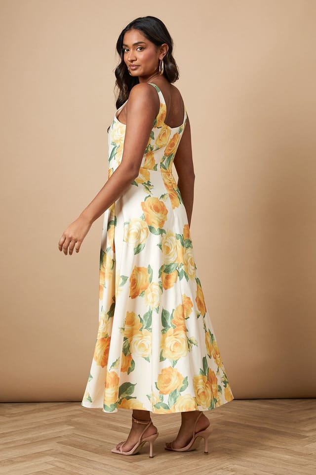 Oasis Oasis Women's Floral Square Neck Maxi Dress in Ivory - 3