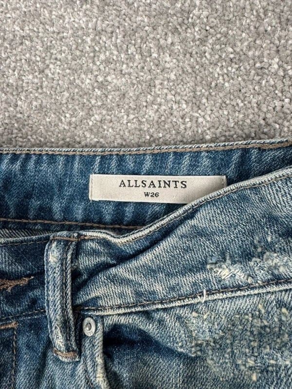 AllSaints Brand New AllSaints Star Embroidered Denim Shorts W26 | Festival Indie Sleaze Boho Chic | RRP: £68