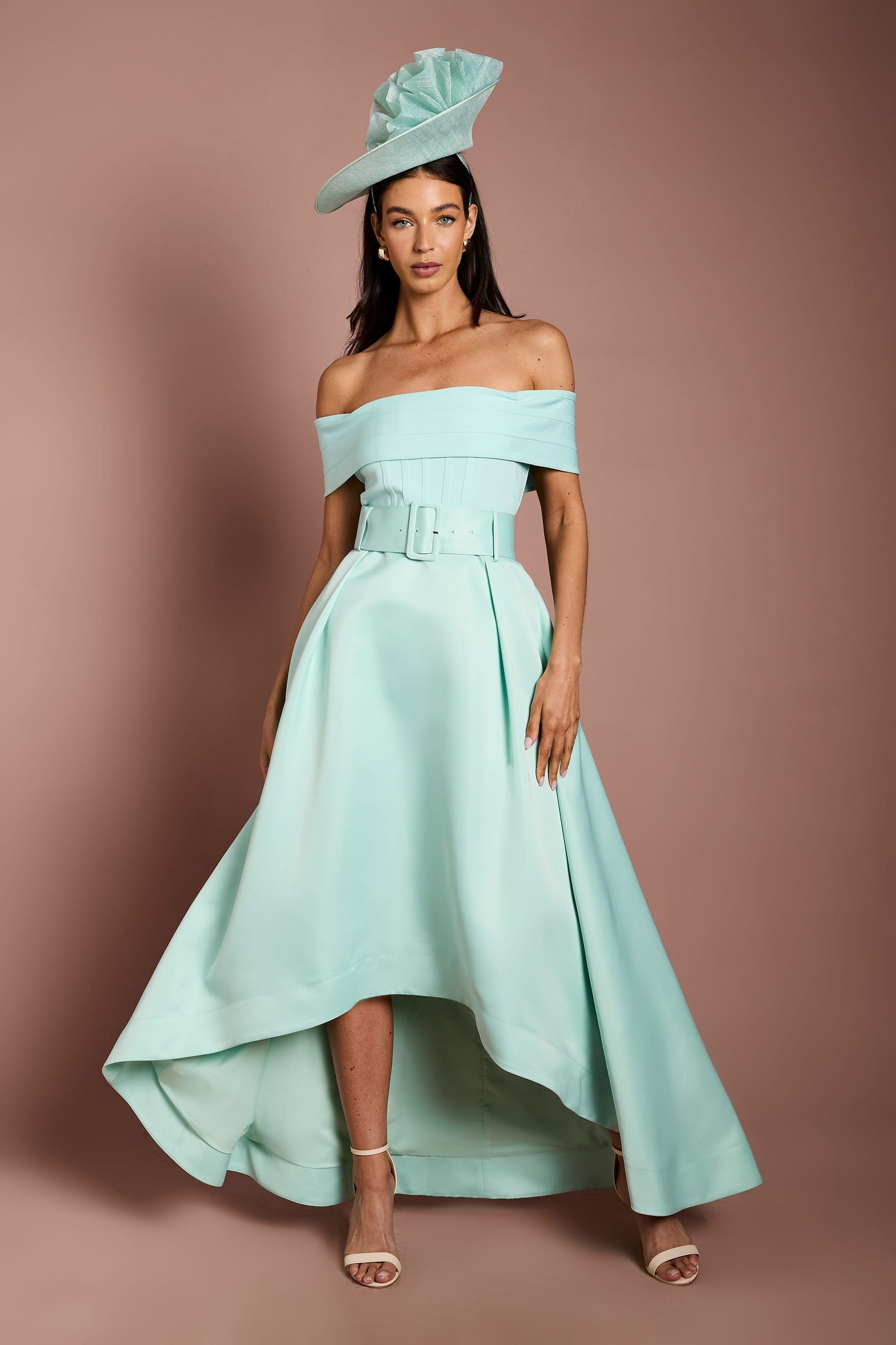 Coast Sage Bardot Bandage Midi Dress