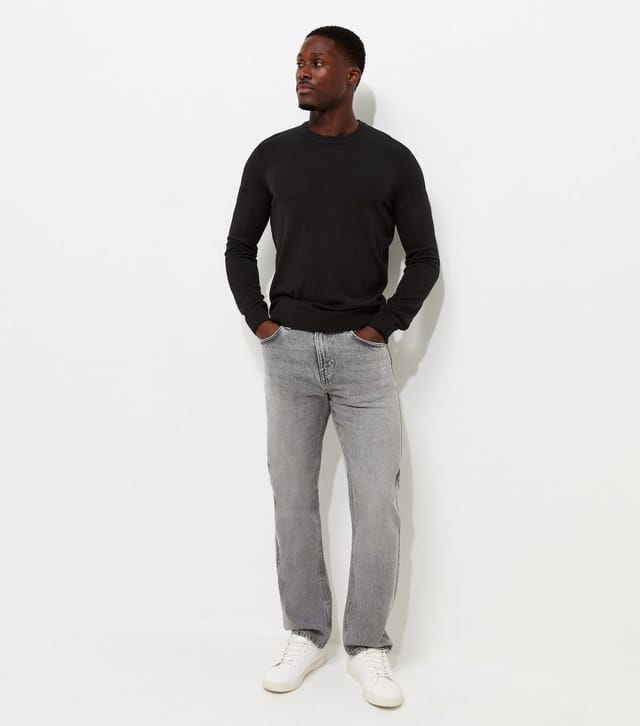 New Look Men's Black Slim Fit Knitted Crew Neck Jumper New Look - 3