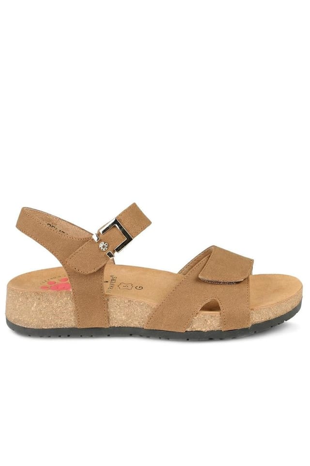 Pavers Pavers Women's Relife Buckle & Adjustable Fasten Sandals in Tan - 2