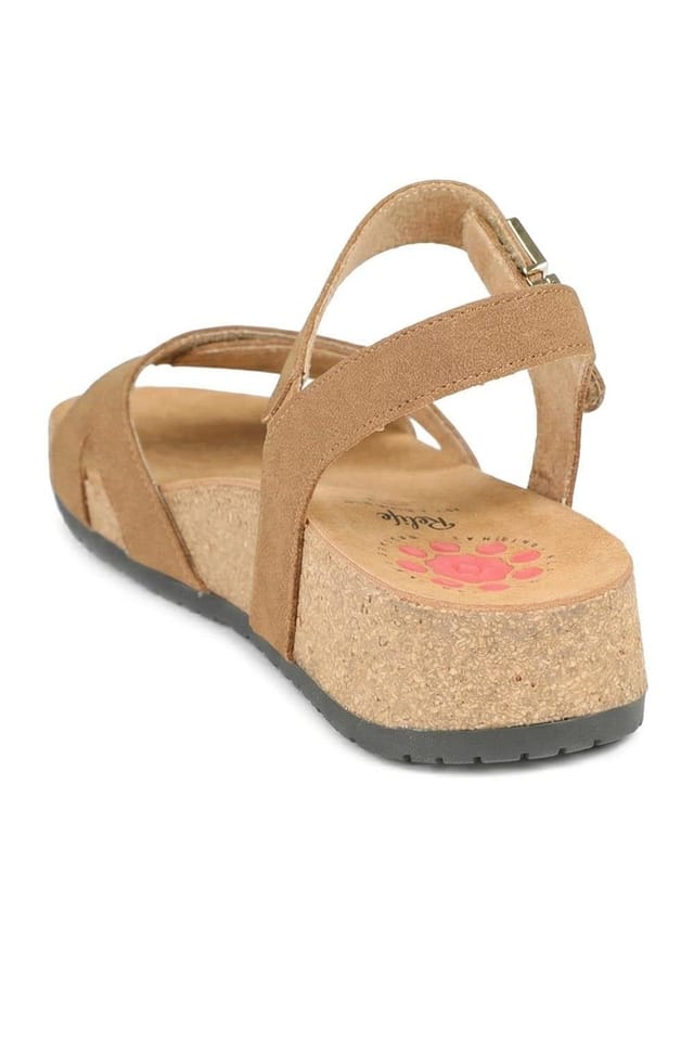 Pavers Pavers Women's Relife Buckle & Adjustable Fasten Sandals in Tan - 3