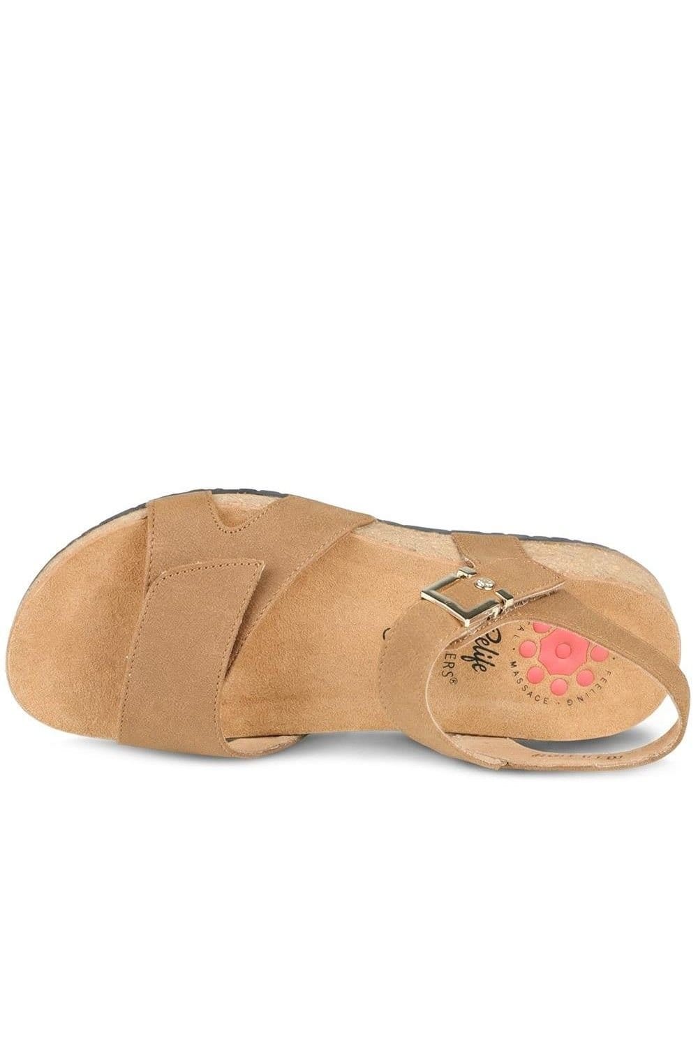 Pavers Pavers Women's Relife Buckle & Adjustable Fasten Sandals in Tan - 4