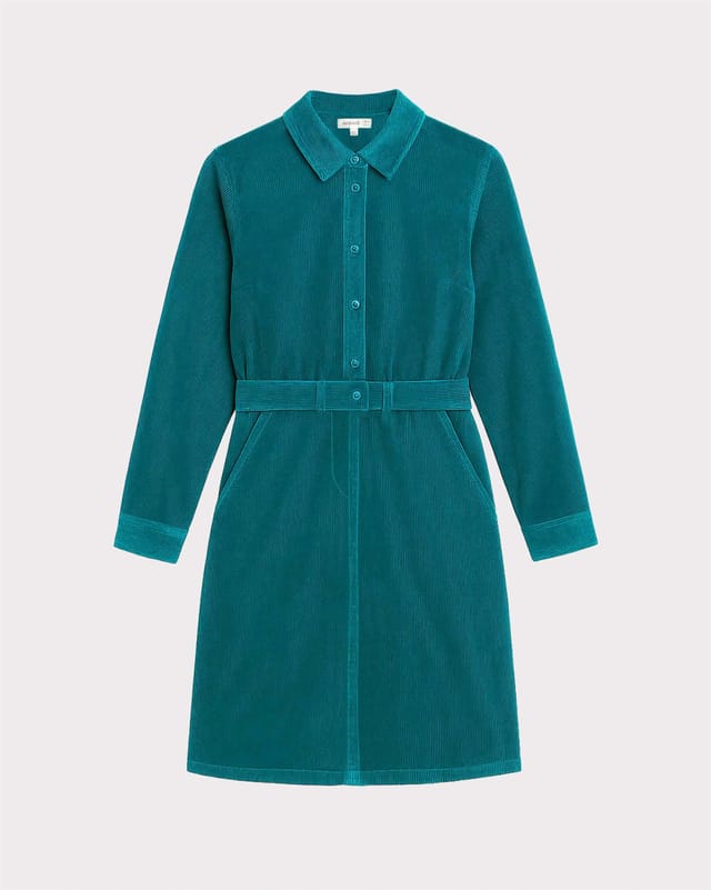 Kettlewell Kettlewell Women's Jamie Cord Dress in Turquoise - 2