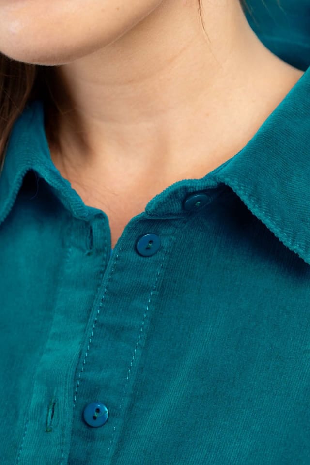 Kettlewell Kettlewell Women's Jamie Cord Dress in Turquoise - 3
