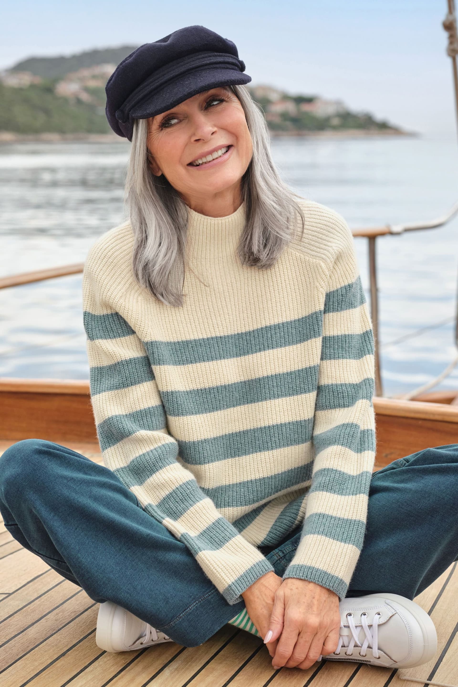 WoolOvers WoolOvers Women's Breton Mock Neck Jumper