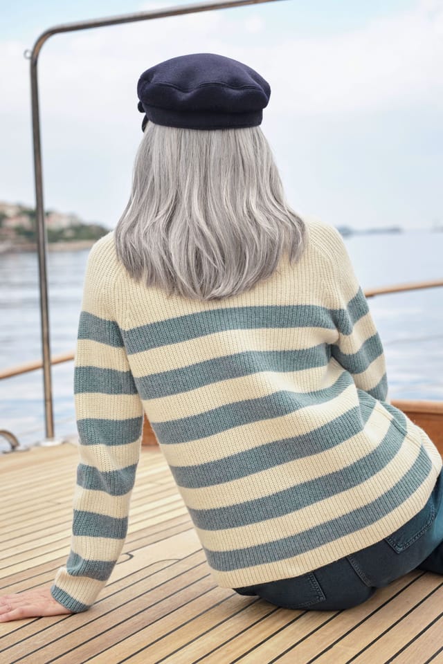 WoolOvers WoolOvers Women's Breton Mock Neck Jumper - 3