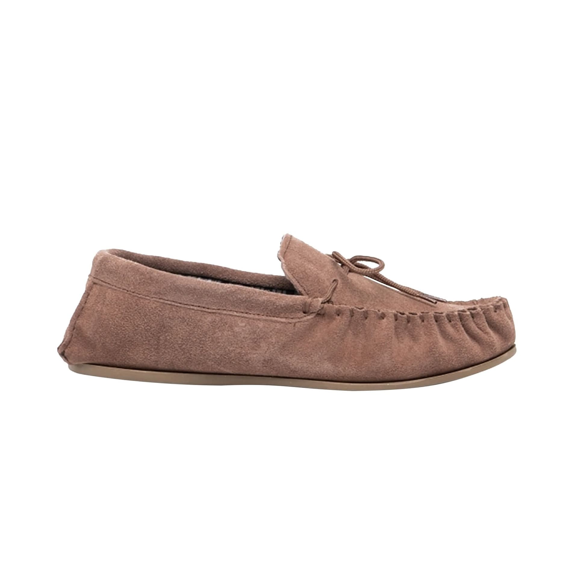 Mokkers Mokkers Men's Bruce Real Suede Moccasin Slippers in Taupe