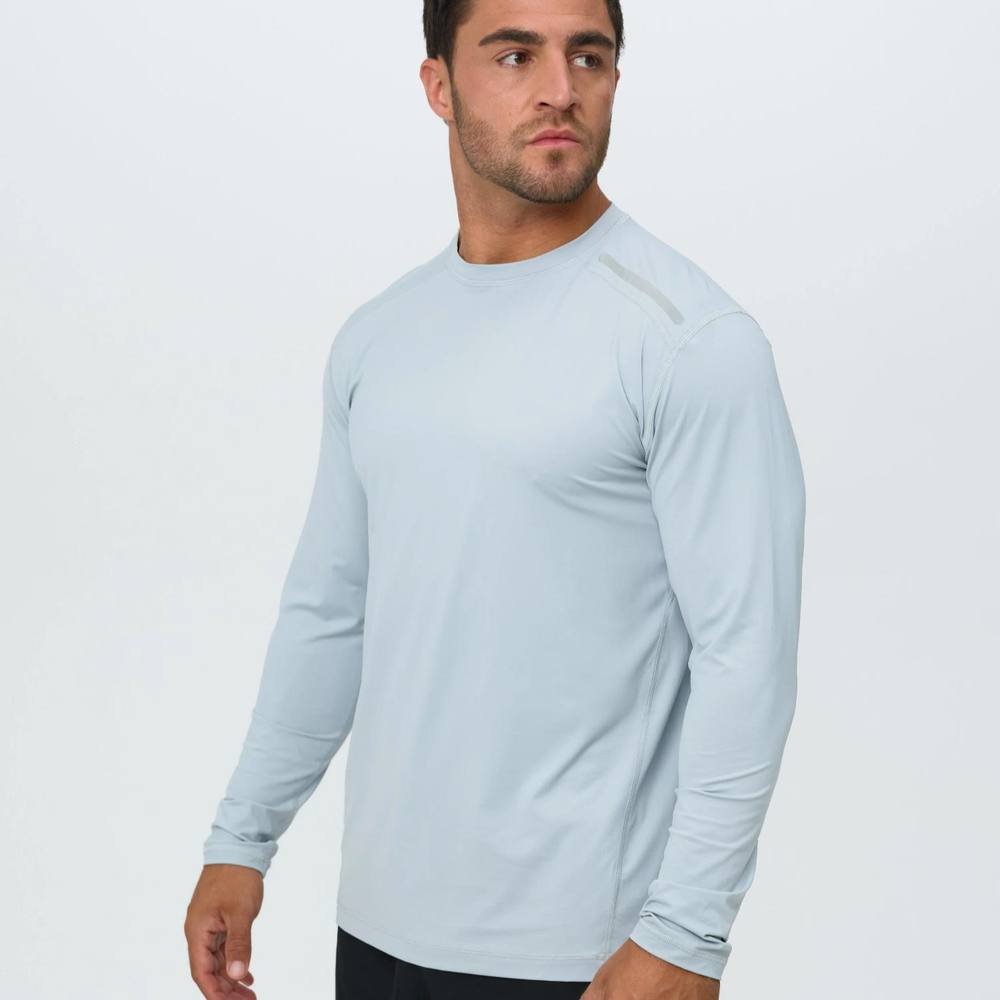 BloqUV BloqUV Men's Regular fit UPF 50+ Sun Protection Long Sleeve Top in Light Grey - 2