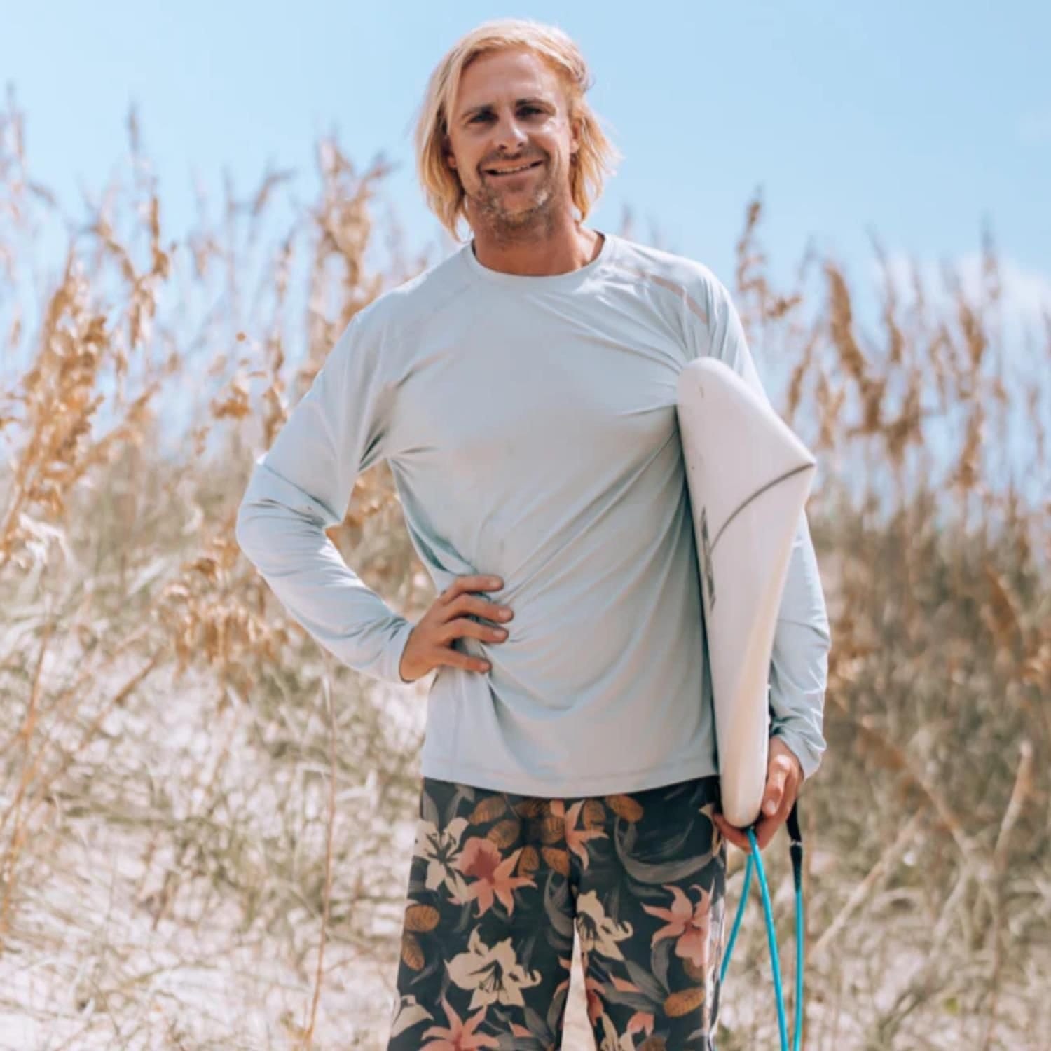 BloqUV BloqUV Men's Regular fit UPF 50+ Sun Protection Long Sleeve Top in Light Grey - 4