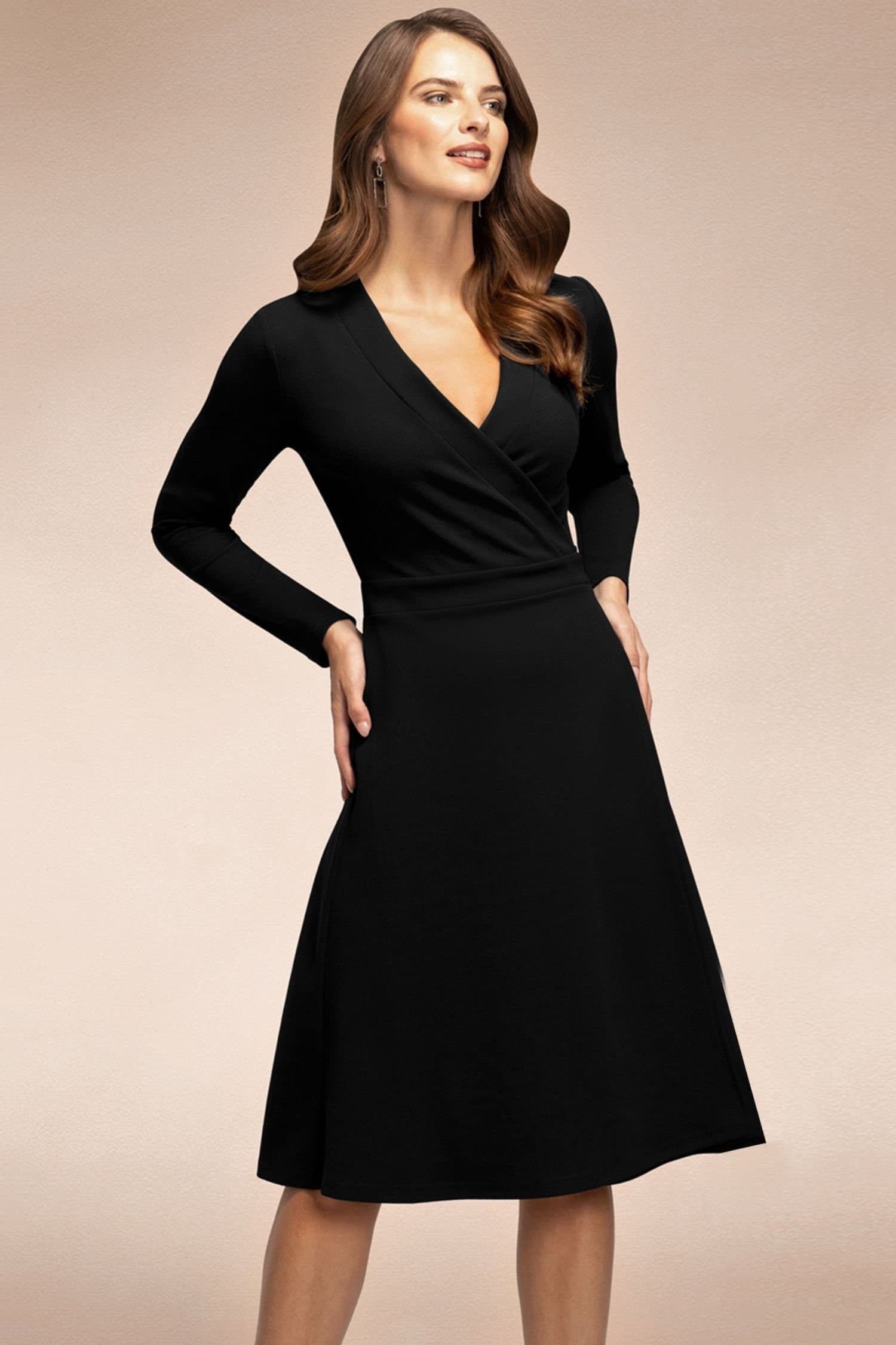 Hot Squash Hot Squash Black Jersey Wrap Dress