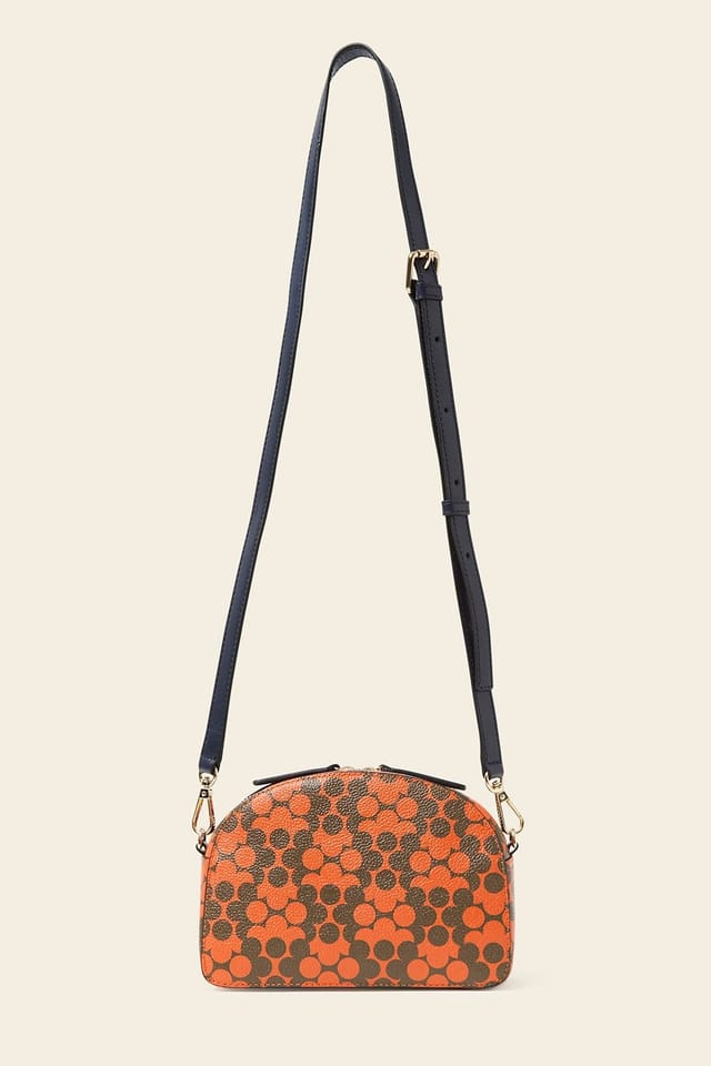 Orla Kiely Orla Kiely Women's Babaluna Leather Crossbody - Tomato Puzzle Flower in Orange - 3