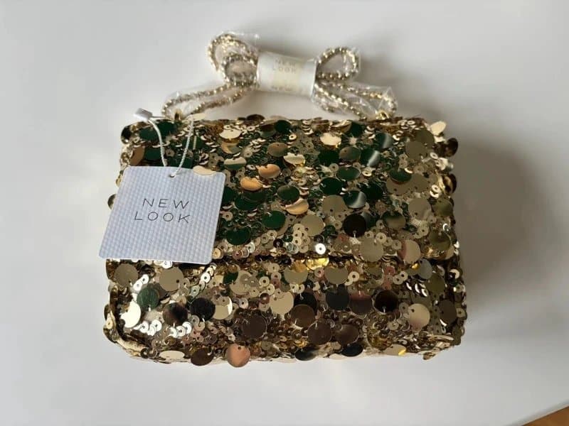 New Look New Look Gold Sequin Across the Body Bag