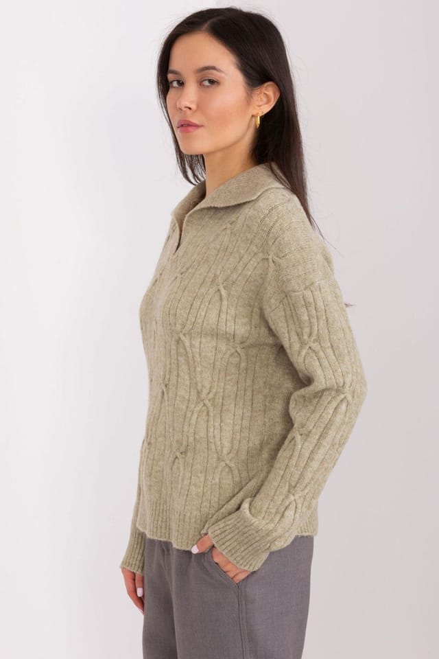 Love Lace Love Lace Women's Variegated Acrylic Long Sleeve Sweater in Green - 2