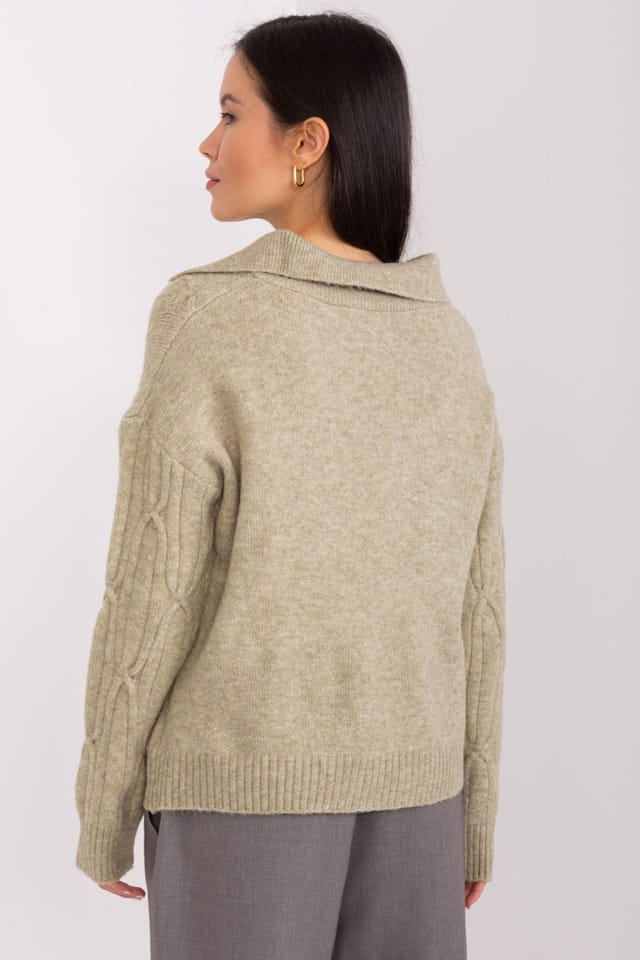 Love Lace Love Lace Women's Variegated Acrylic Long Sleeve Sweater in Green - 3