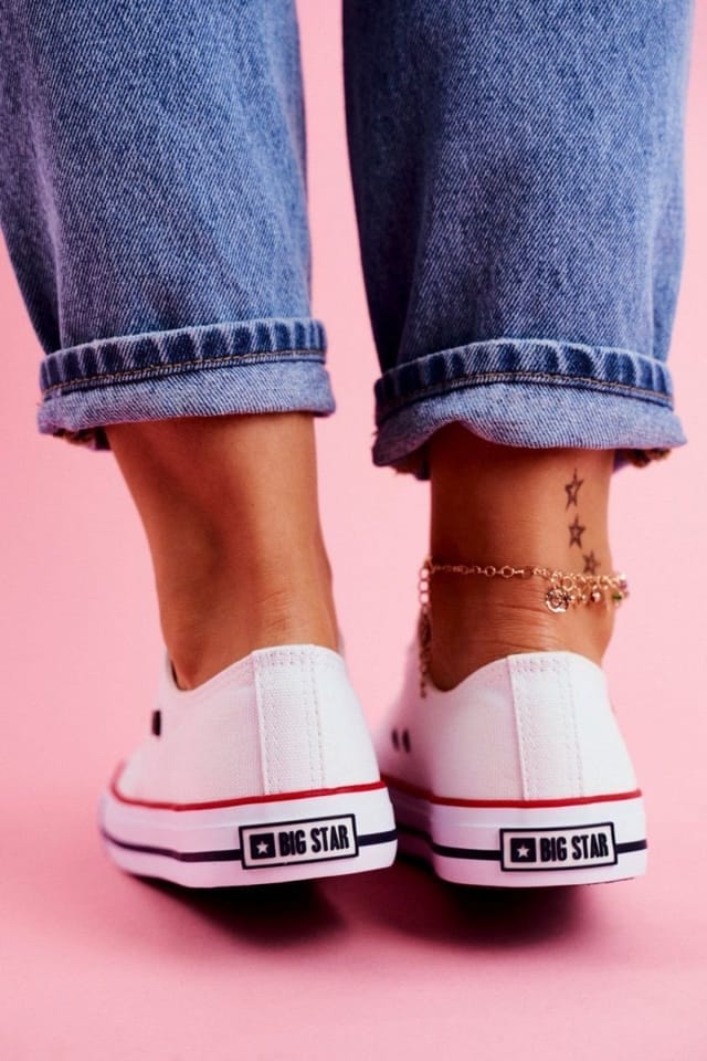 Love Lace Love Lace Women's Timeless Classic Low Lace Up Sneakers with Non Slip Sole in White - 3