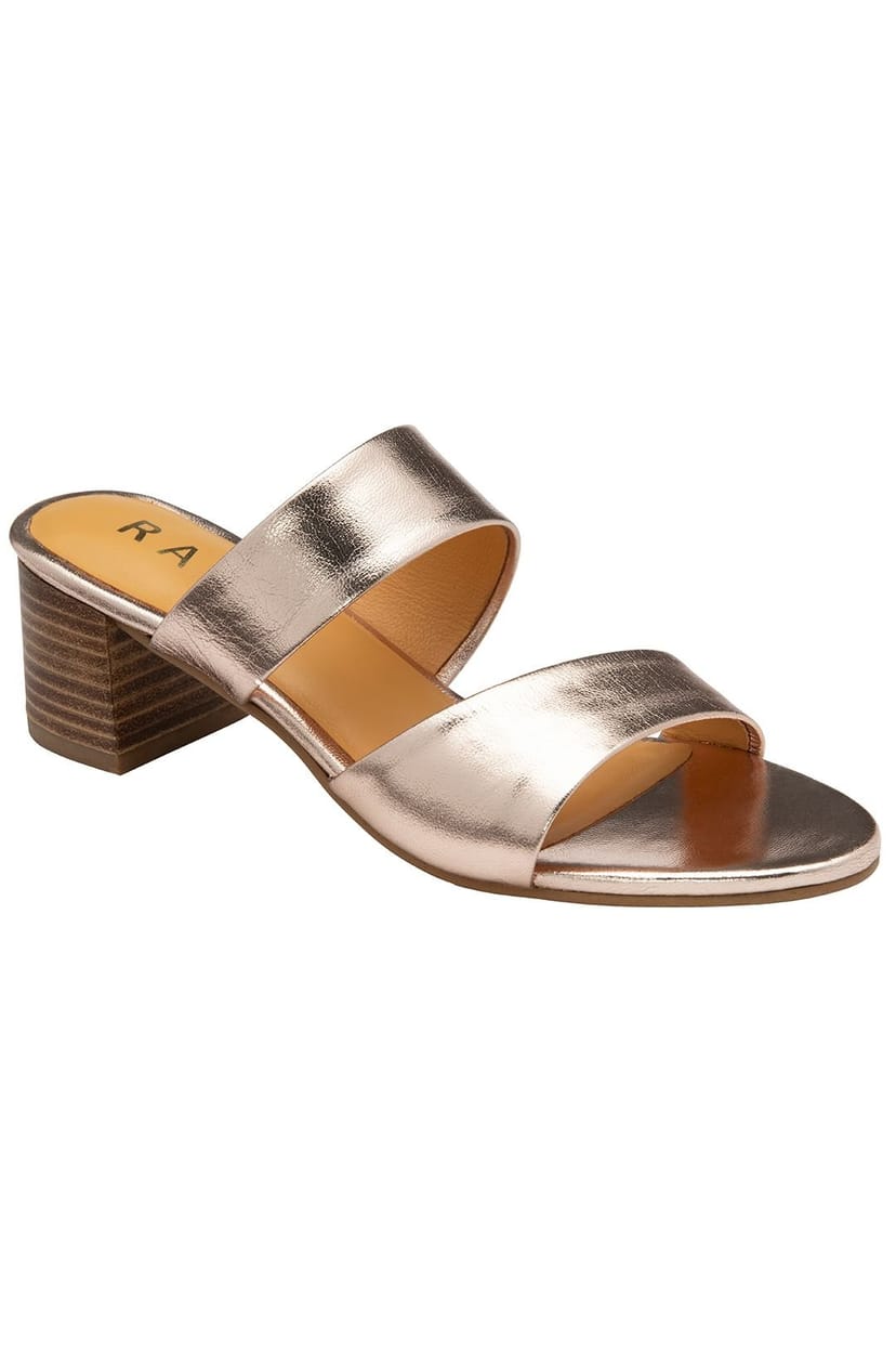 Ravel Ravel Women's Rose Gold Metallic Leather 'Lund' Mule Sandals - 1