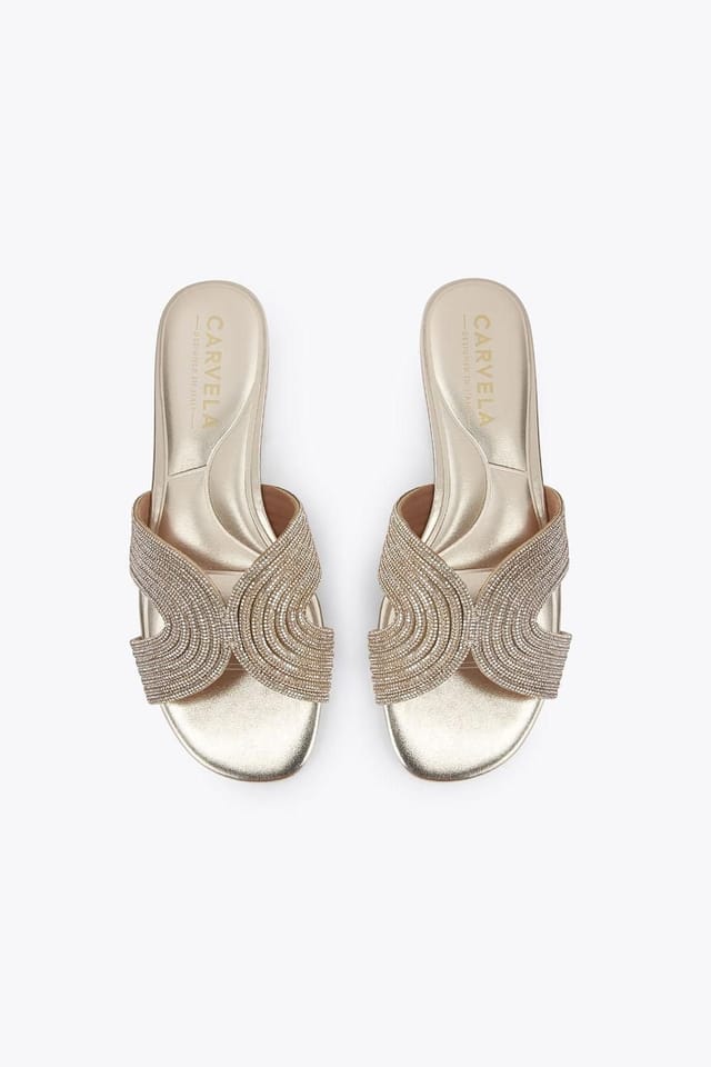Carvela Carvela Women's 'Gala Mule Jewel' Fabric Sandals in Gold - 2