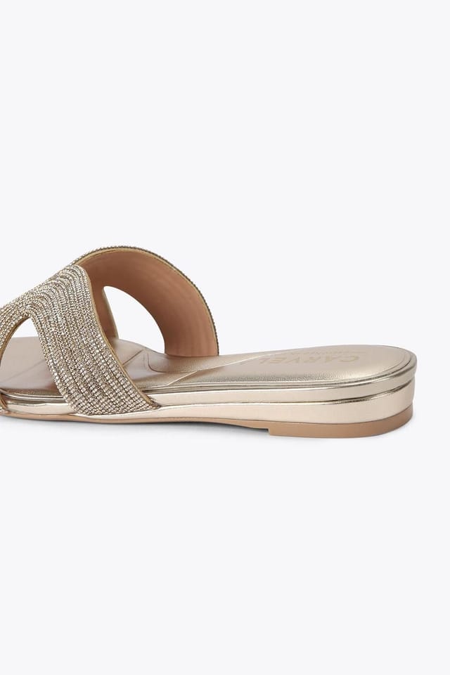 Carvela Carvela Women's 'Gala Mule Jewel' Fabric Sandals in Gold - 3