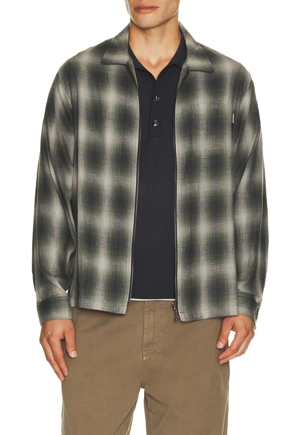 revolve Nep Check Zip Shirt